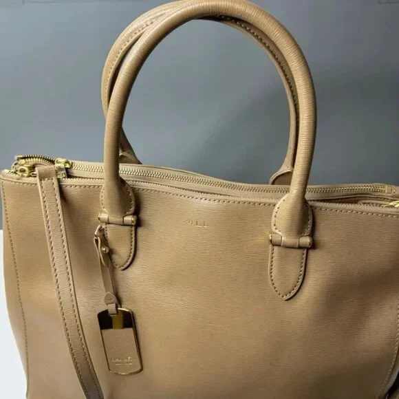 Lauren Ralph Lauren Newbury Genuine Leather Satchel Tote Crossbody - Picture 3 of 8